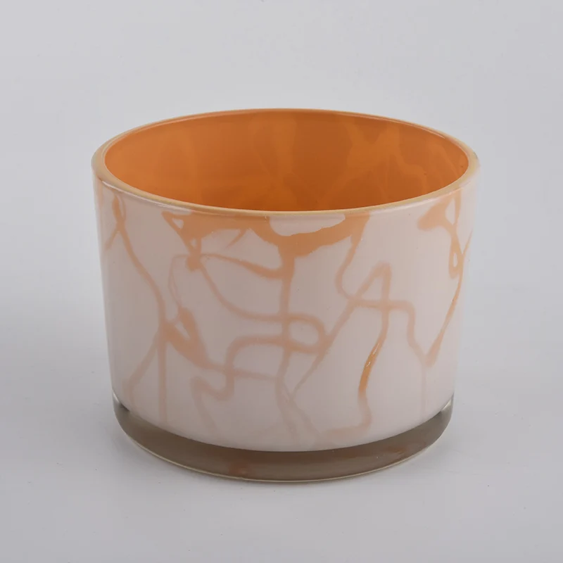 hand painting glass candle jar