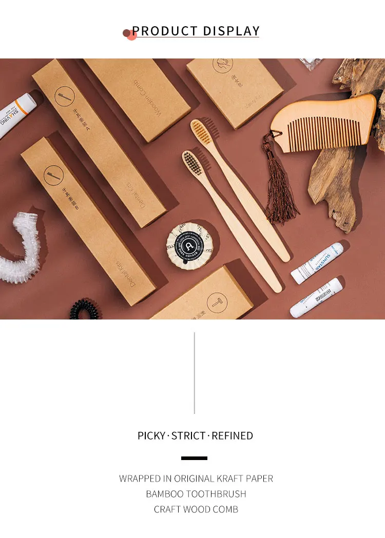 _01.jpg OF Hotel Supplies Custom Wooden Bamboo Comb Shaver Biodegradable Toothbrush Kit