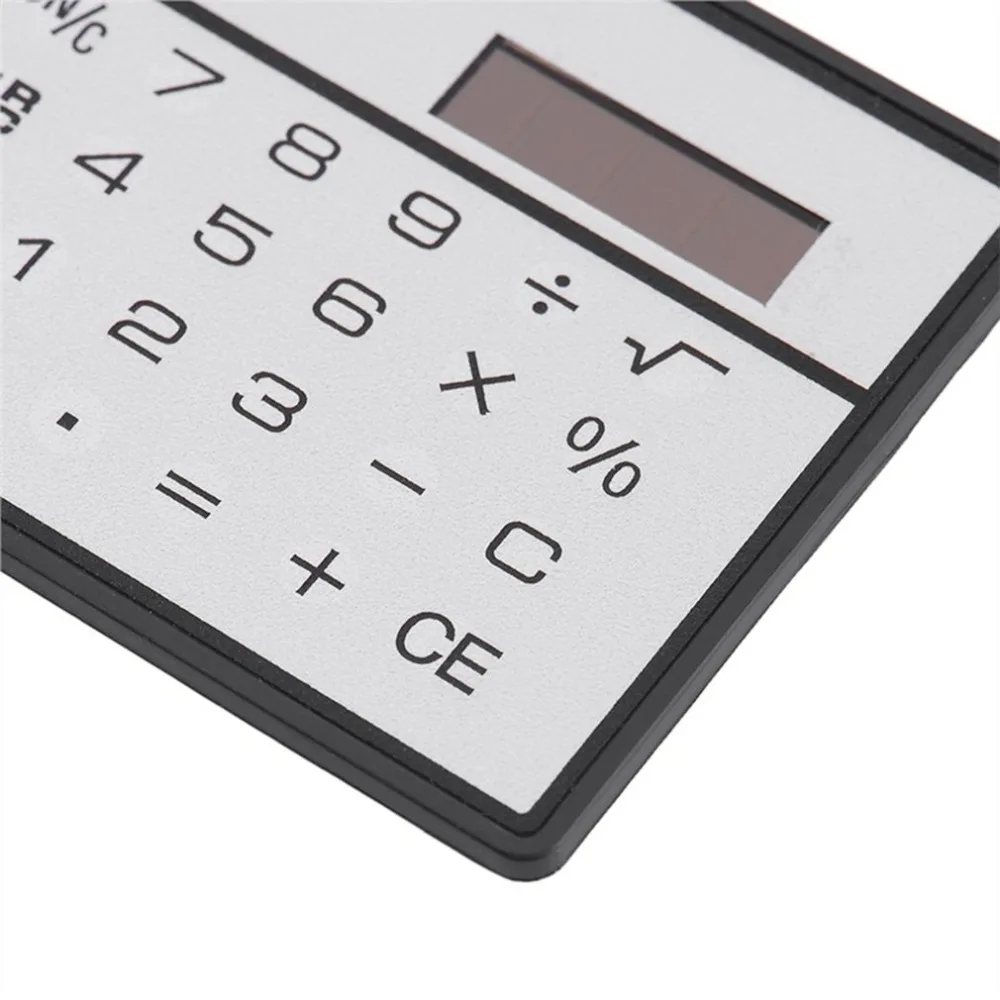 Portable Solar Calculator Black Valentines Day Carnival Financial Calculator LCD Display Ultra Thin 10 Digits Business Calculator 114x190x37mm Office Business Finance for Home 