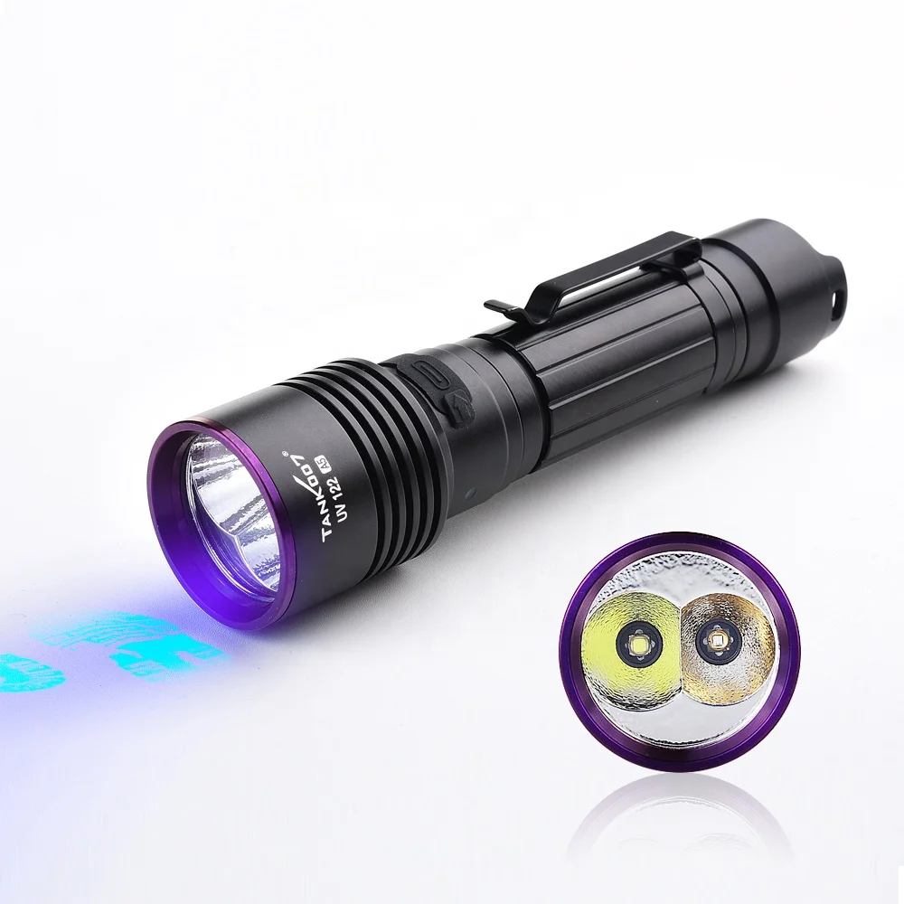 Tank007 NDT forensic dual LED torch white uv 365 flash light black light flashlight torchlight rechargeable 365nm flashlight uv