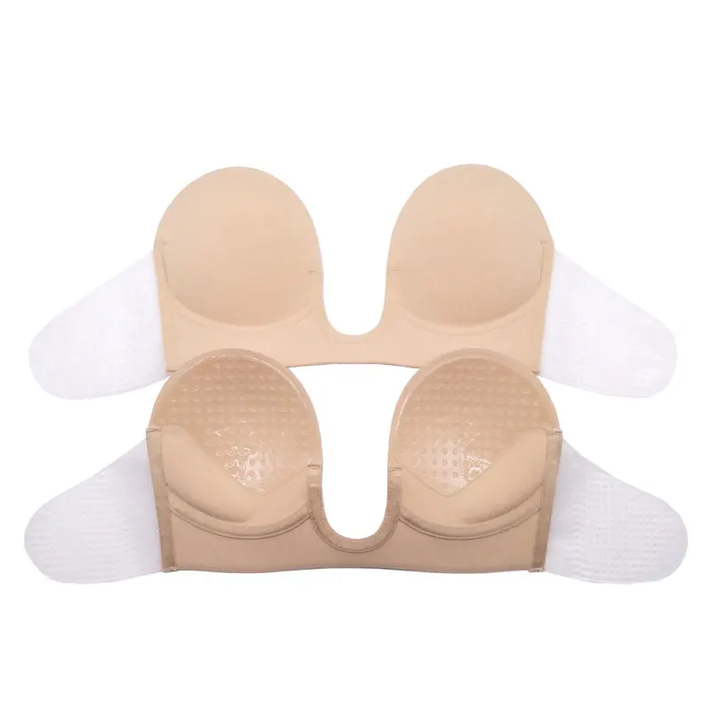 Plus Size Silicone Adhesive Bra Invisible Lift Strapless Backless Plunge Push Up Sticky Bra