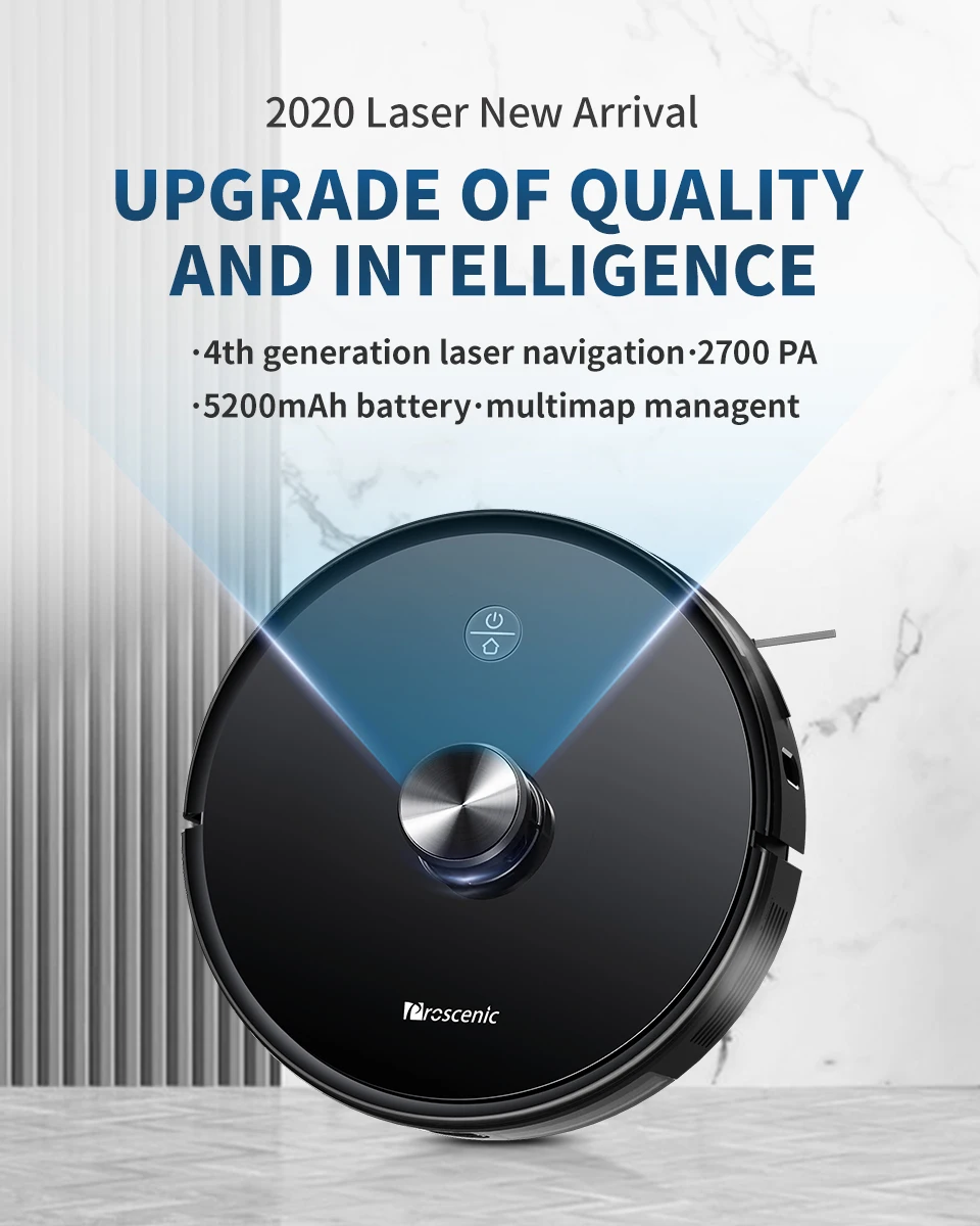 Proscenic M7pro Laser Navigation Robot Vacuum Cleaner 2700pa With Wet