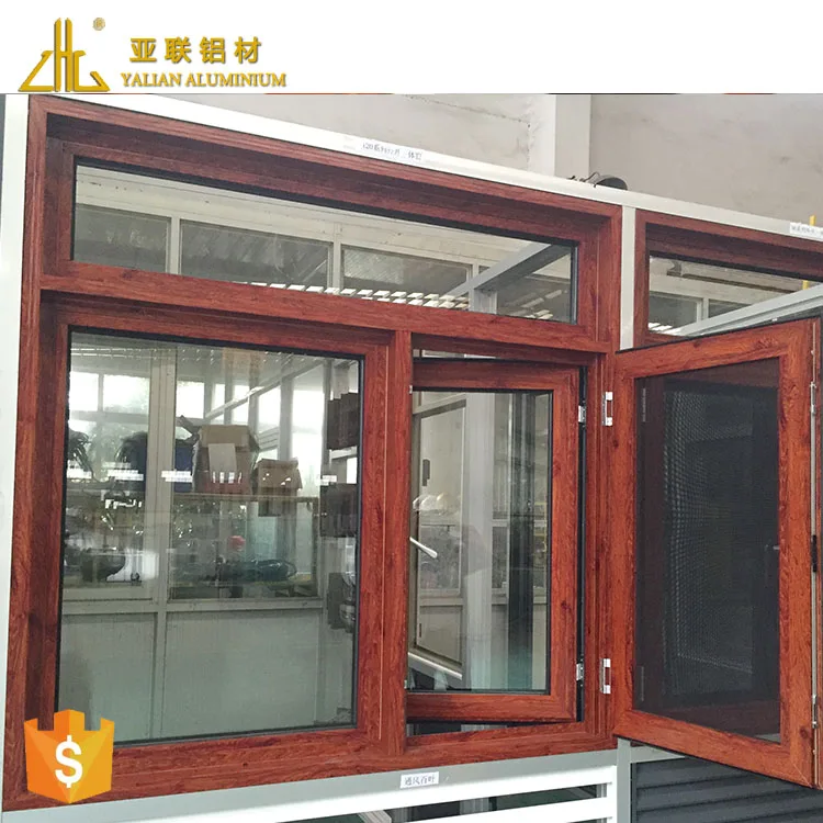 New! Wood Clad Aluminum Window,Aluminum Wood Finish Profile,New Design