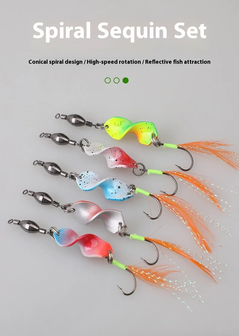 Rotating Carp Spiral Sequins High-Speed Rotating Hairy Luya Spinner Lure Set Long ...