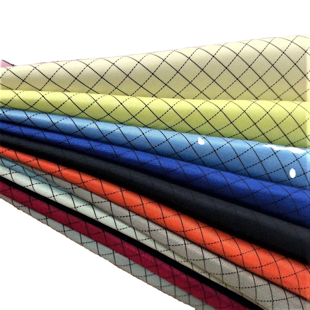 
100%polyester fiber 0.5 grid Anti-static Plaid Fabric with Chemical Filaments 