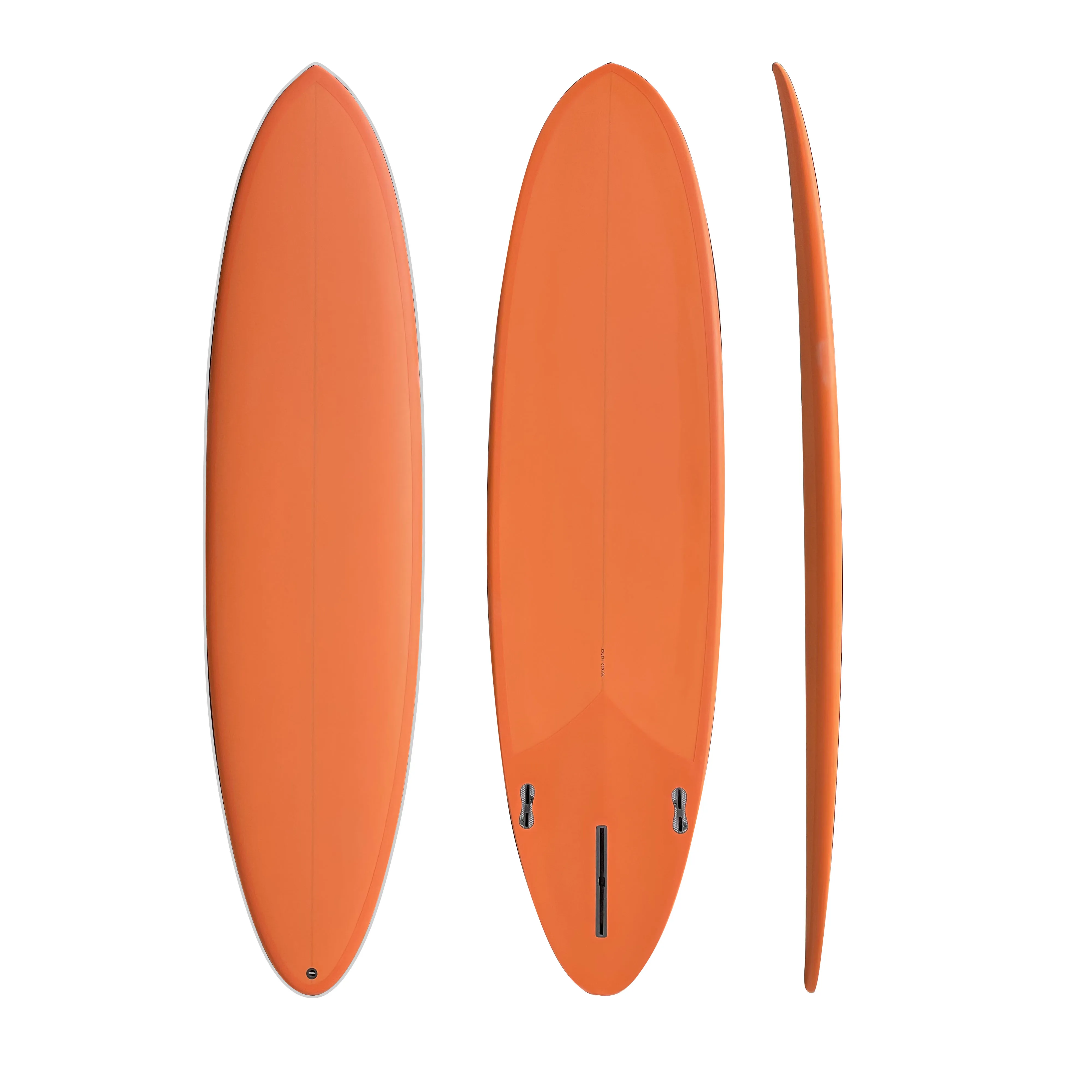 Classic Style Funboard 7'6" Solid Color Paste Process Board Orange