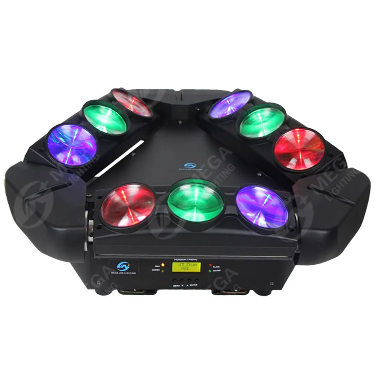 Pro dj stage 9 eyes beam spider moving head RGBW LED disco party light