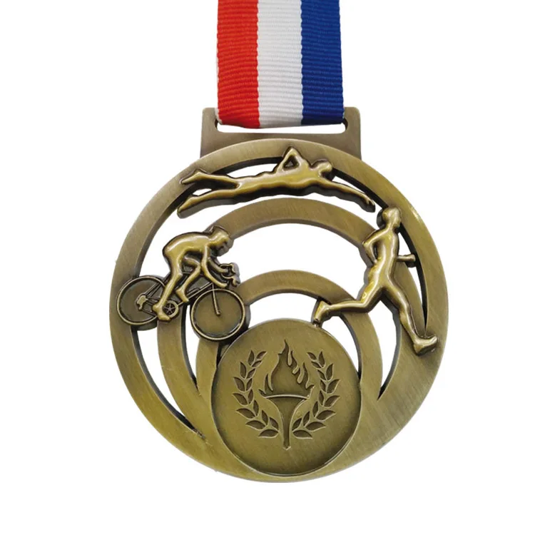 2 Gold Triathlon Medal Award with Free Custom Engraving Prime Triathlon Medals