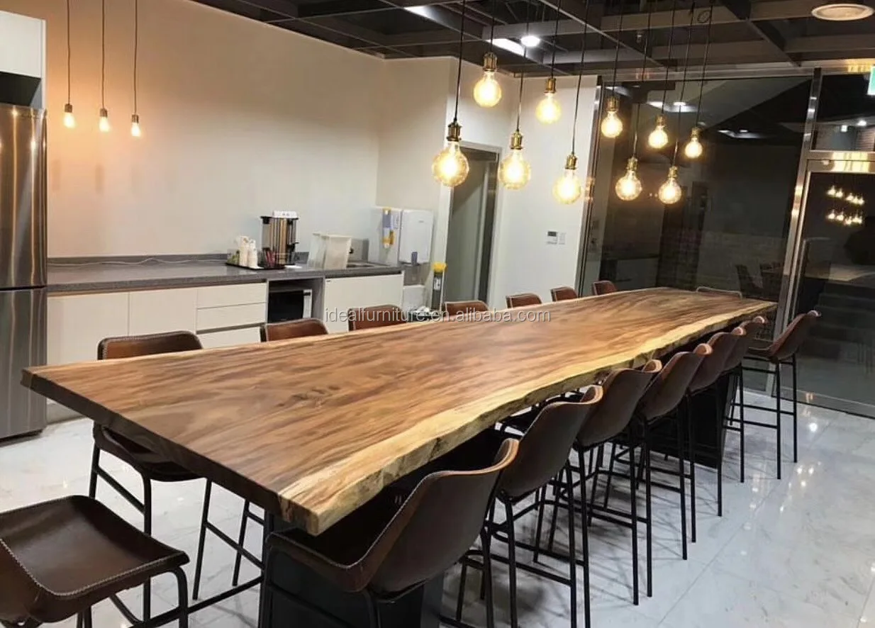 Industrial Furniture Modern Live Edge Slab Solid Walnut Wood Restaurant Dining Table View Dining Table Id Product Details From Wuxi Ideal Furniture Co Ltd On Alibaba Com