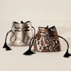 customized python vegen leather ladies crossbody bucket bag drawstring women handbag purse