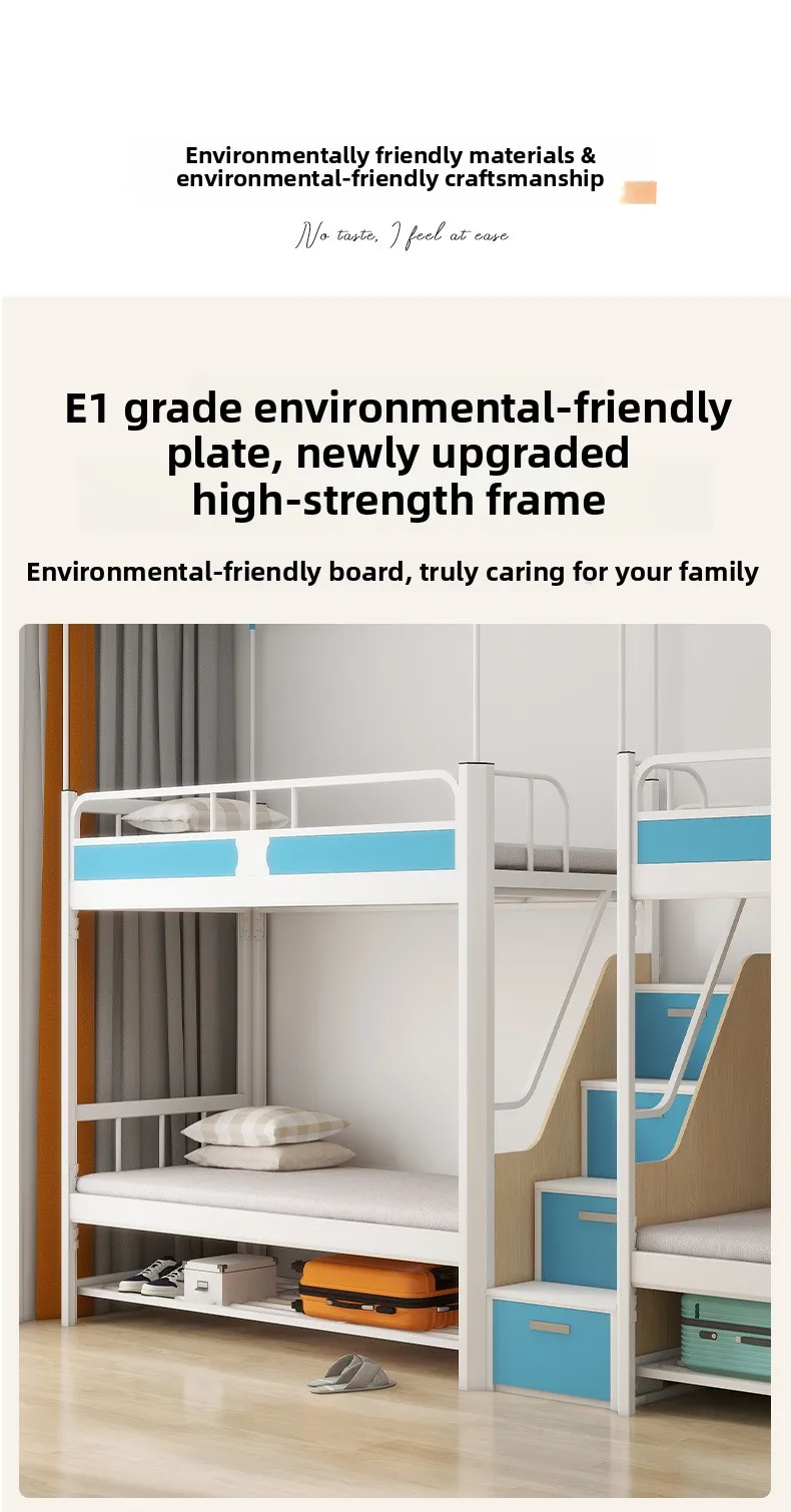 desk combination iron frame bunk bed-8