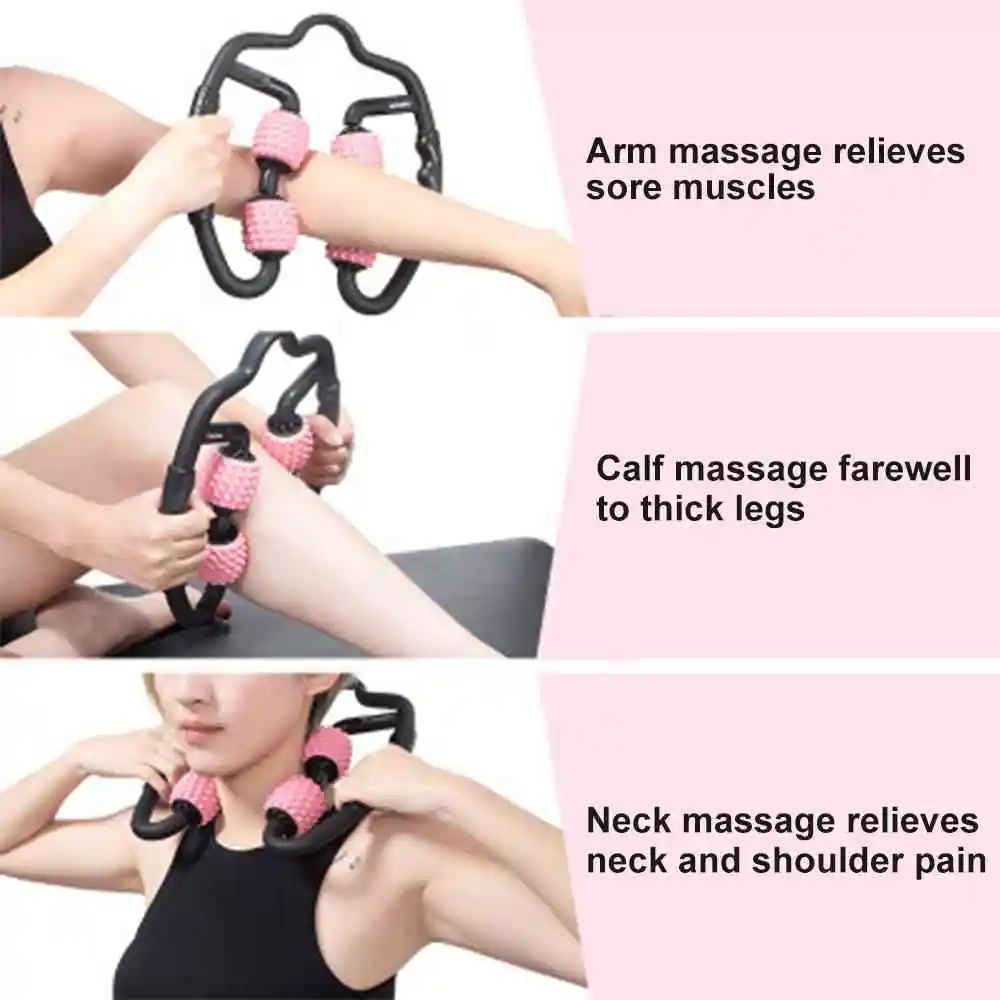 Arm Leg Neck Muscle Fitness Exercise Foam Axis Yoga Pilates Relaxation 4 Wheels Point U Shape