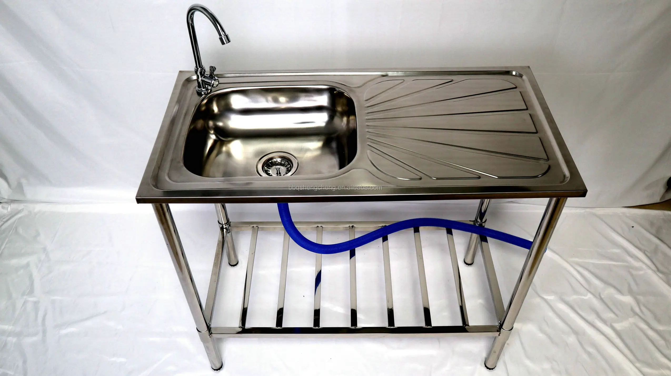Olevsn Kitchen Sink Movable Washing Sink Kitchen Table Stainless Steel
