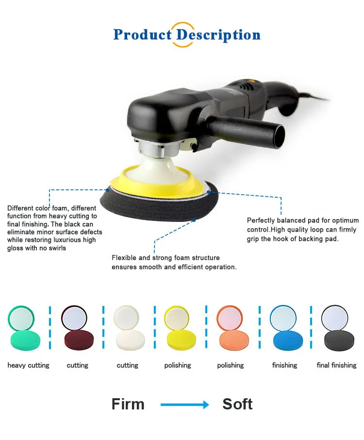 Evertool Car Detailing Waffle Foam Pad Soft Buff 7" Rotary Foam