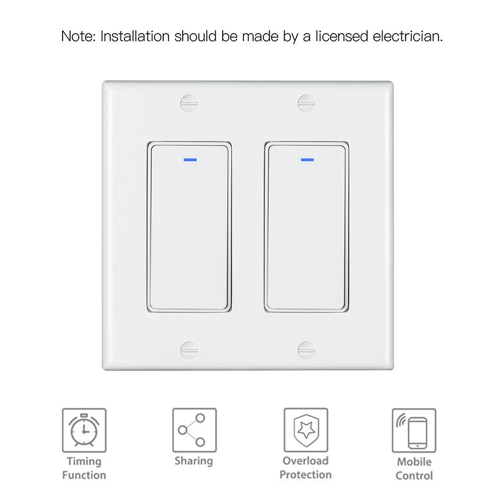 Zigbee Button Switch 2GANG Zigbee Switch/Smart Wireless Light Switch Compatible with Alexa/Google Home/IFTTT - ANKUX.COM