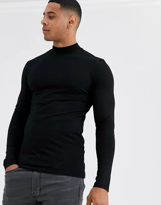 black long sleeve turtleneck mens