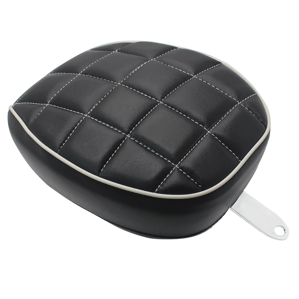 Horizontal Stripes Pattern 1 Pcs NATGIC Motorcycle Rear Passenger Seat Black Leather Pillow Motorcycle Rear Seat Cushion For Harley Sportster Forty Eight XL1200 XL883 XL72 XL48 