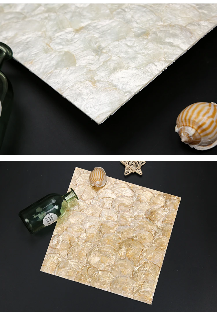 300*300mm Custom natural sea mosaic shell mirror shell mosaic fish scale mosaic tile mother of pearl shell tile decor