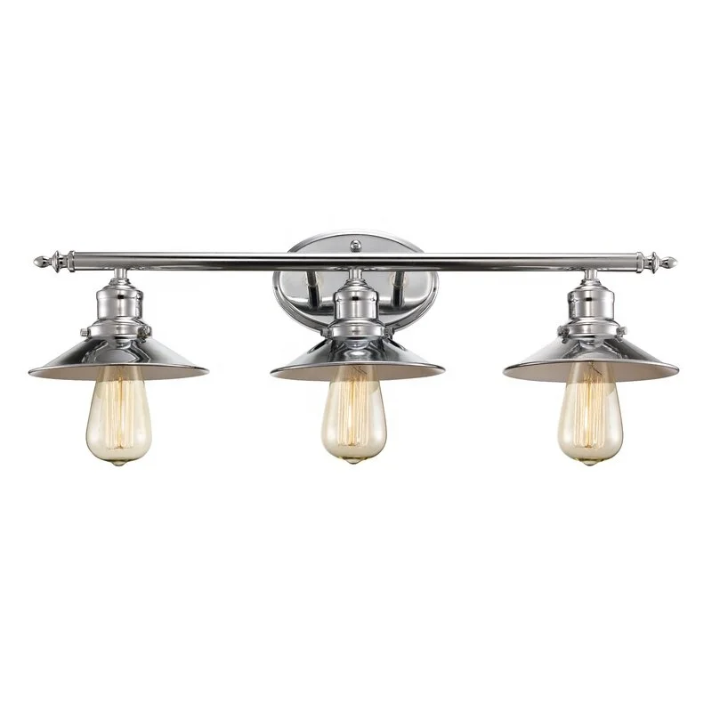 American Style Fashion Design Bedroom Wall Sconce Polished Chrome Country Vanity Light For Bathroom
