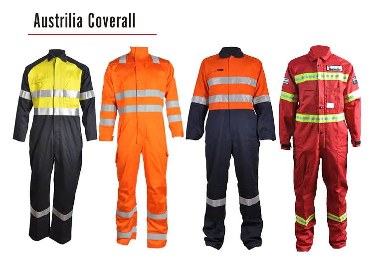 Maßgeschneiderte reflektierende Arbeitskleidung Feuerbeständige Overalls für Männer