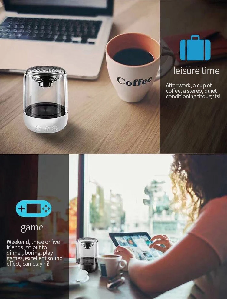 2020 high quality LED light transparent Bluetooth speaker