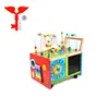 Baby String Round Bead Maze Wooden Baby Walker Push Toy Busy Learners Activity Cube