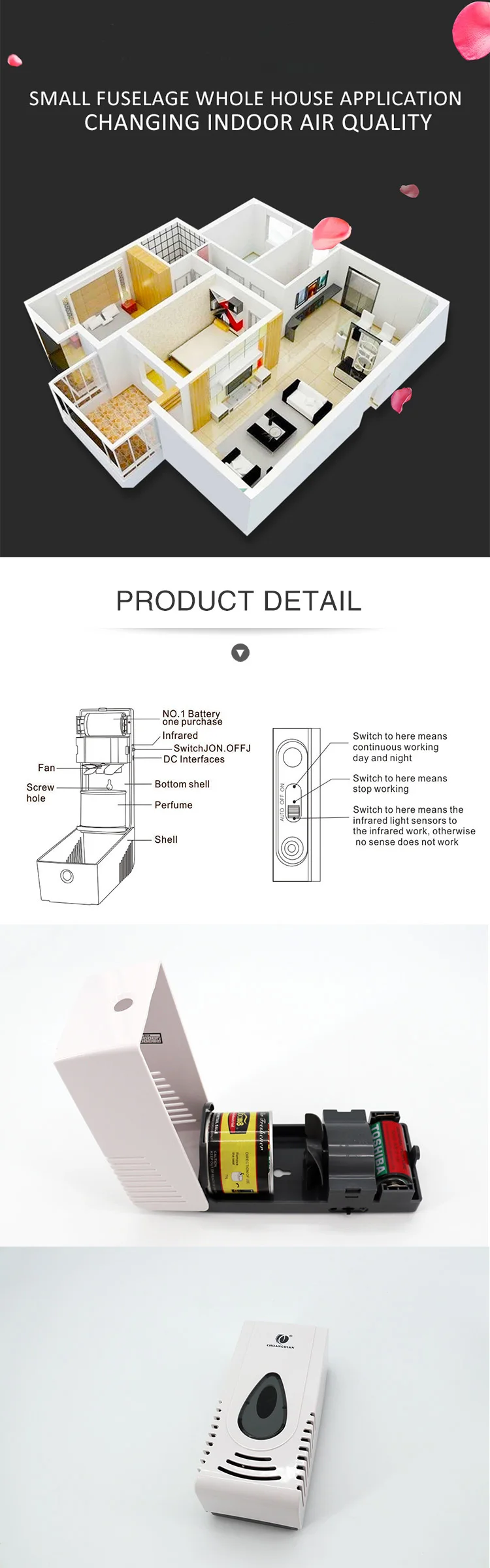 Chuangdian Bathroom Fragrance Dispenser Cd6017a Buy Fan Perfume