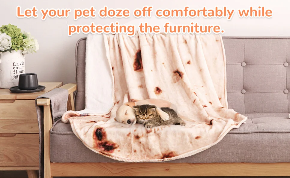 Burritos Pet Blanket For Dog And Cat Lightweight And Comfortable