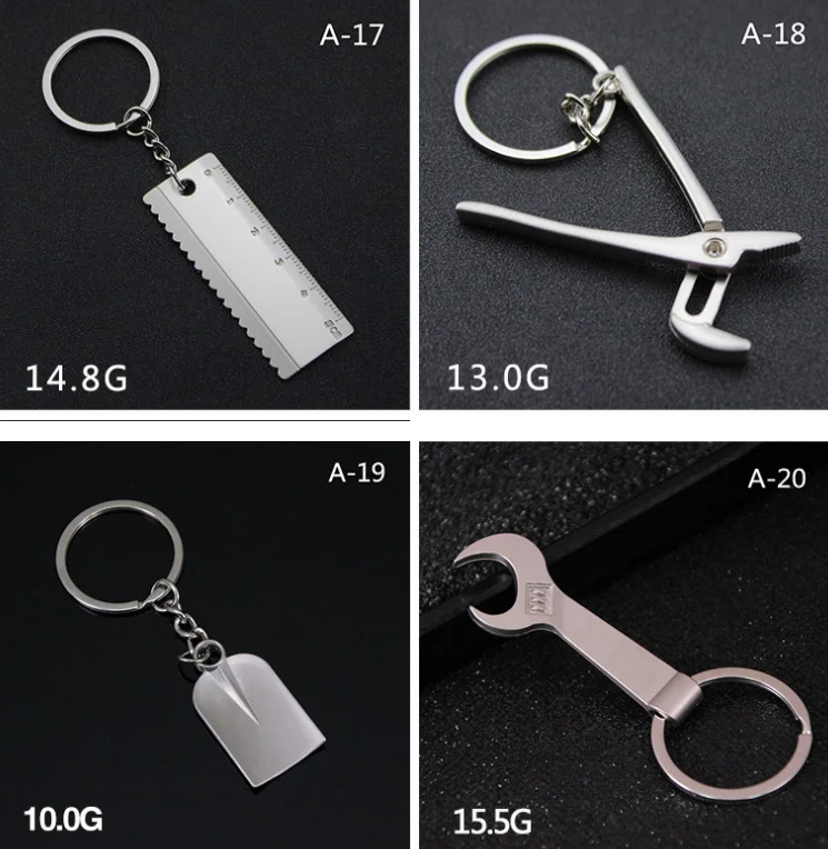 Mini Tools Flexible Wrench Shovel Hammer Ruler Pincers Drill Saw Axe Key Chain Personalized