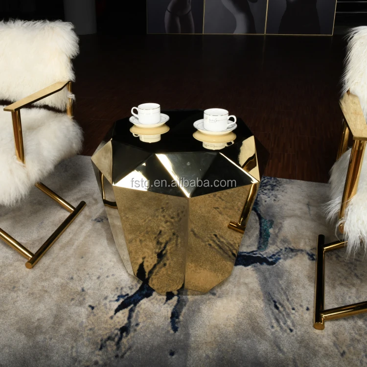 Luxury Home Goods Gold Metal Diamond Gem Coffee Table Buy Diamond