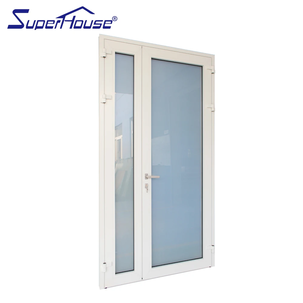 Double glazed aluminum white color hinged door commercial french doors Australia standard