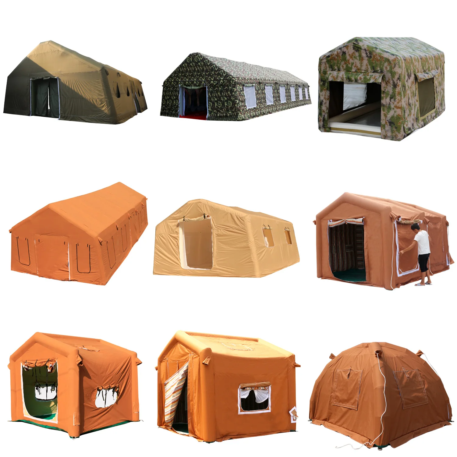 Outdoor Facet Inflatable Tent Camping Inflatable Camouflage Heavy