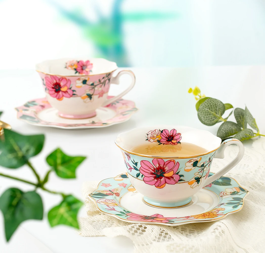 220cc porcelain cup and saucer bone china coffee cup with gold design tea cup set details