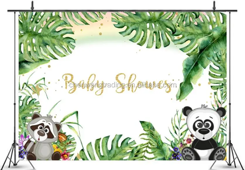 7x5ft Jungle Animals Theme Baby Shower Background Jungle Baby Shower  Decorations Baby Shower Backdrop Background Buy Baby Shower Backdrop,Jungle  Animals Backdrop,Baby Shower Decorations Product On | 7x5ft Baby Shower  Backdrop Tropical Palm