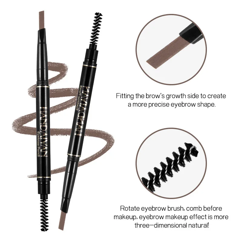 5color Automatic Rotating Eyebrow Pencils Doubleheaded Waterproof