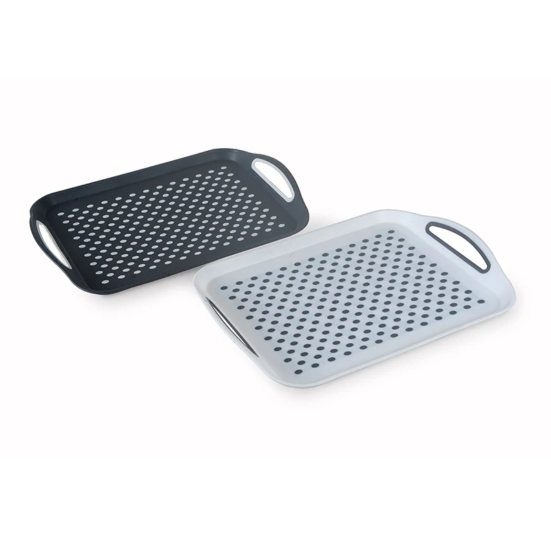 
SA-7210 kitchen supplies dry fruit tray plastic rectangle non slip serving tray 
