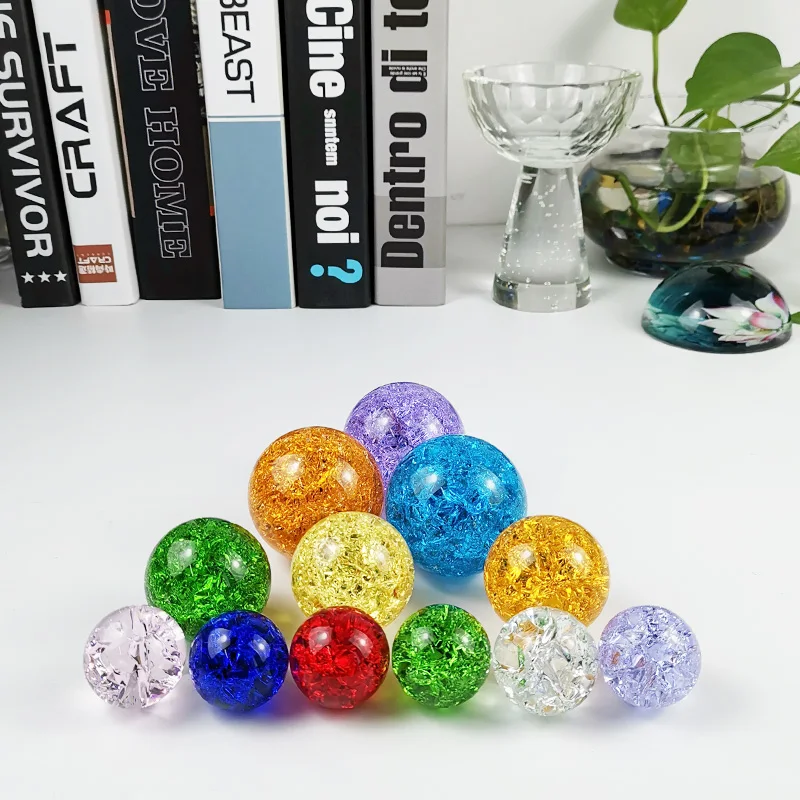 Wholesale Colorful Crack 80mm K9 Crystal Ball/k9 Solid Red Pink Green