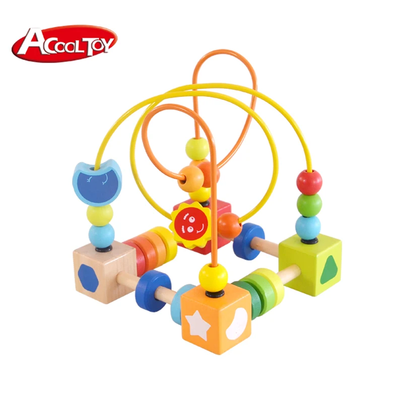 Wooden Toys Puzzle Game,Wooden Bead Maze Game,Exercise Baby's Finger