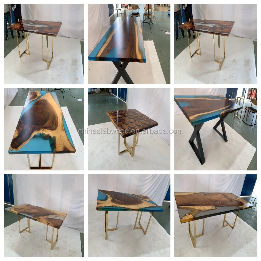 High Quality Modern Dining Table Latest Epoxy Resin Wood Dining Table