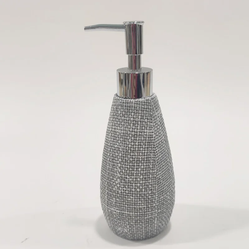 Factory Price Dark Grey Resin Kitchen Bathroom Accessories Bath Set For Home Decor Luxury