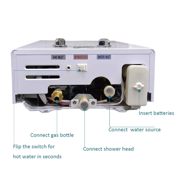 6l To 12l 14l 16l 20l 24l Natural Gas Boiler Shower Instant Gas Propane