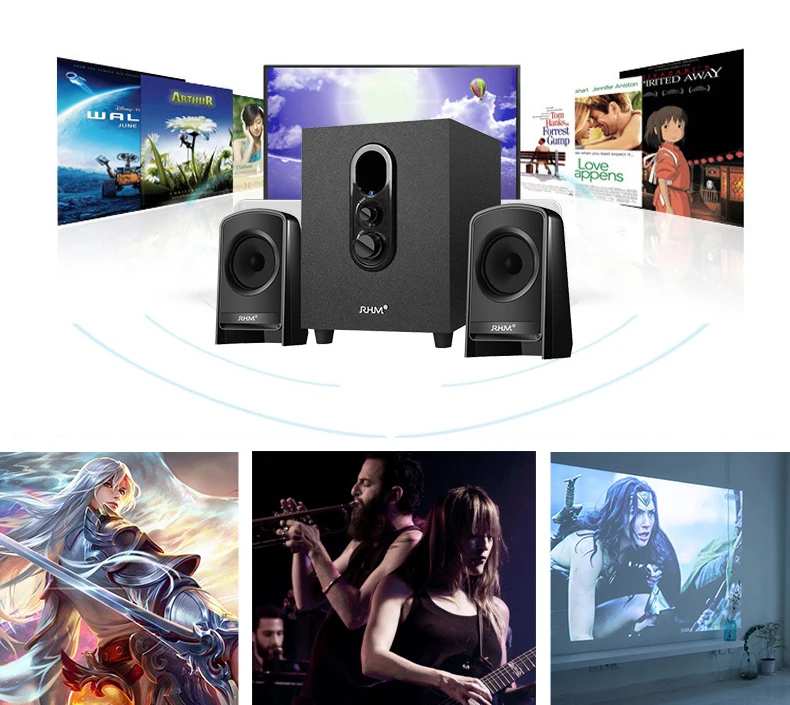 RHM Home Theater Speaker 20w, Sound Audio Speaker With BT, Basic 2.1CH Speaker for Home Use