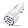 2020 Christmas Gift Consumer Electronic QC3.0 Quick USB Car Charger Adapter 5V 3.1A Dual USB Mini Car Charger for Cell Phones