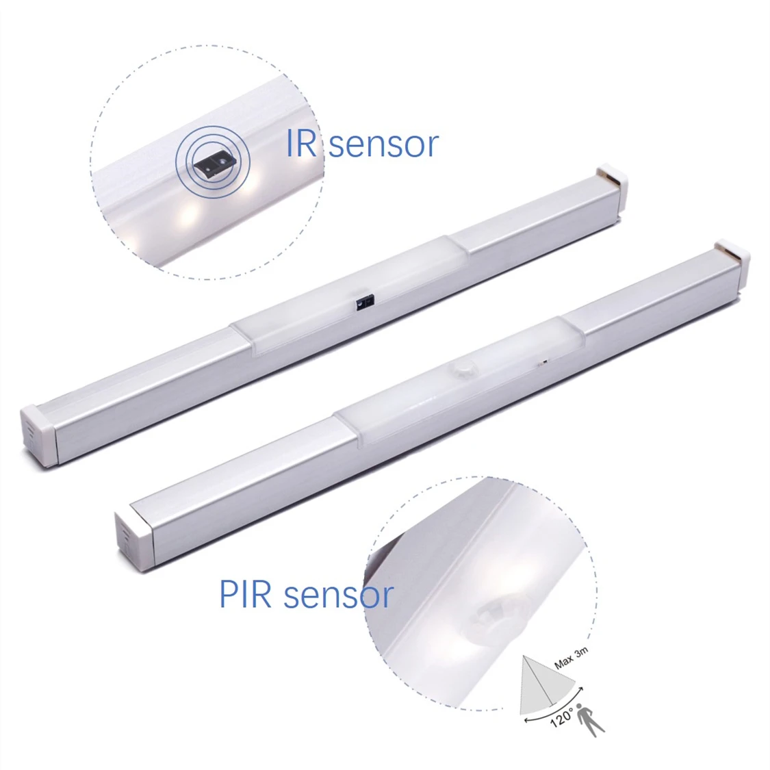 Closet Cabinet Light Led Wireless Battery Smart Body IR PIR Motion Sensor Led For Kitchen Counter