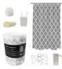 19pcs bath rug and shower curtain bathroom set