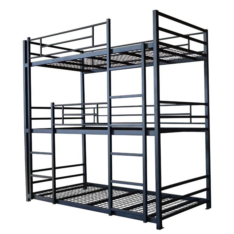 Metal Steel 3 Tier Bunk Bed Square Tube Bed Beds Frames - Buy 3 Tier ...