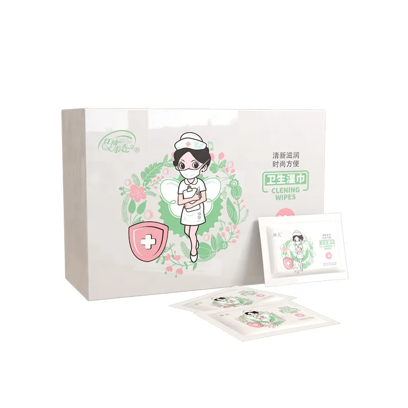 Independently Packaged Sanitary Clean Wipes Antibacterial Private Parts