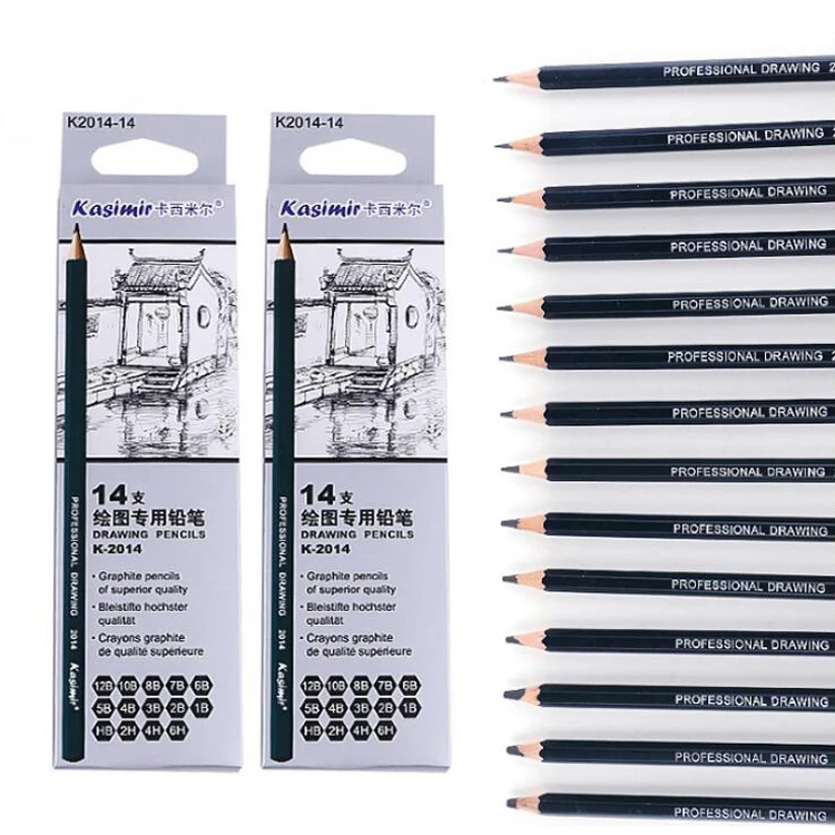 Professional 14 Pcs Set Black Drawing Pencil Artist Drawing Sketch Art  Graphite Pencil - Buy Graphite Pencil,Drawing Pencil,Sketch Pencil Set  Product 