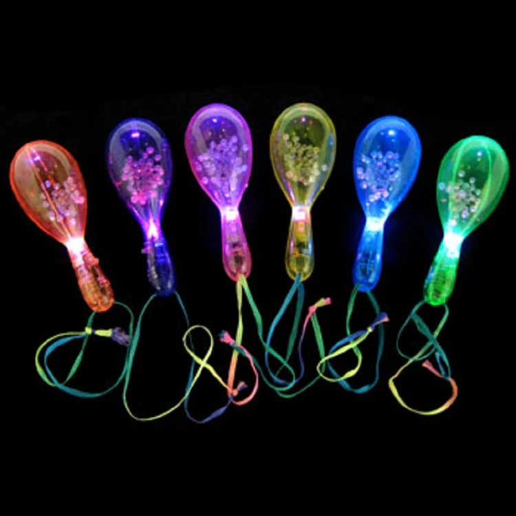 New Arrival Multi Color Led Plastic Maraca Flashing Maraca Party Fun
