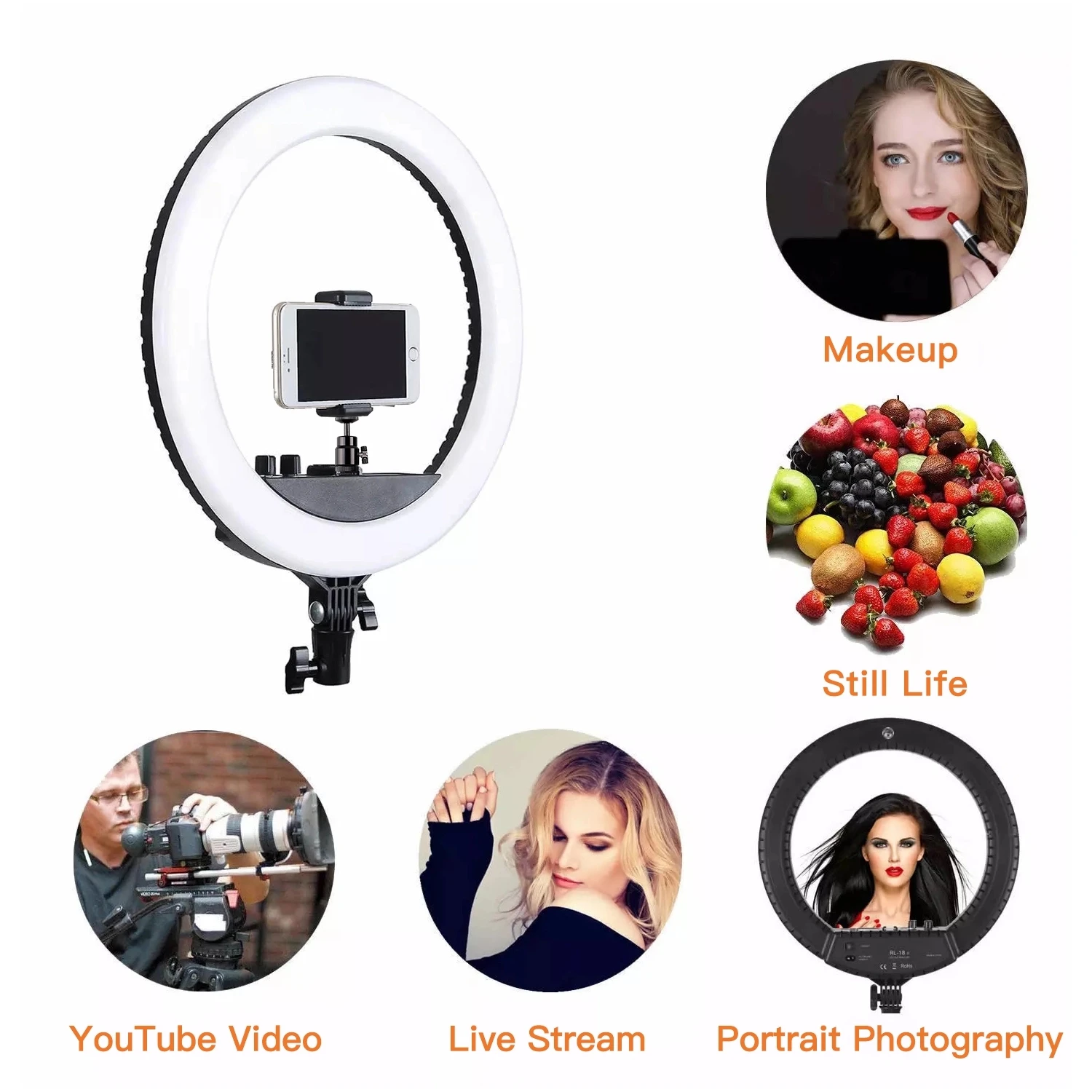 Kingshowstar - Live Broadcast Led Photography Ring Light 5500k Selfie 10 Inch 18 Inch Ring Fill Light Led Ring Light Ungrouped 25